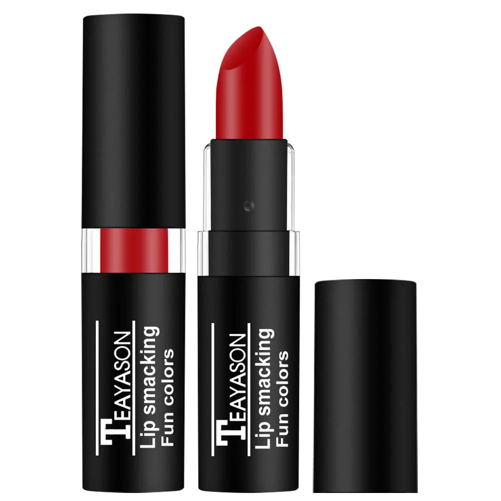 Matte Nude Lipsticks 12 Colors Waterproof Long Lasting Non-stick Cup Lip Glaze Sexy Vampire Red Black Lipstick Pigment Cosmetics