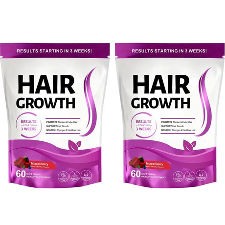 Hair Growth Gummies with Biotin and Vitamins C and E Support Hair Skin and Nails Health Mixed Berry Flavor 60 Gummies