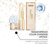 24K Gold Foil Vitamin E Lip Balm Crystal Jelly Lipstick,Moisturizing Lip Care for Dry Lips,Long-Lasting Hydrating Tint