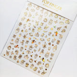 Sliver Bronzing 3D Christmas Nail Art Decoration Sticker Sparkly White Colorful Glitter Geometry Snowflake Winter Slider Foil