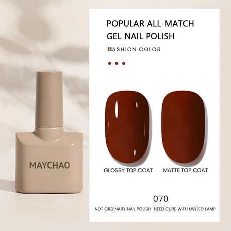 MAYCHAO Gel Nail Polish 12ML Full Coverage Base Top Coat Soak Off Gel Polish UV LED Gel Semi Permanent Varnishes Design Nail Art