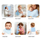 6PCS Muslin Baby Towel Set,Solid Color Multipurpose Face Towels Washcloths,Burp Cloth Feeding Bibs Cozy Soft Cloth Wipes