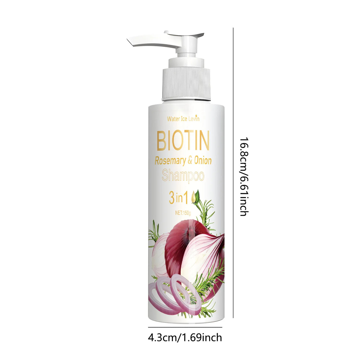 Daily Use Biotin Onion Rosemary Shampoo Gentle Mild Formula Clean Scalp Impurities Support Long Term Healthy Hair Growth 150g
