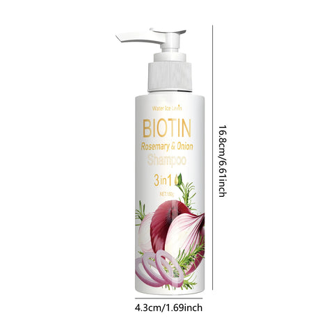 Daily Use Biotin Onion Rosemary Shampoo Gentle Mild Formula Clean Scalp Impurities Support Long Term Healthy Hair Growth 150g