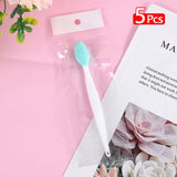 5 Pcs Lip Scrub Brush Silicone Brush Tool Double Sided Mini Exfoliating Brush Exfoliating Lip Brush Lip Scrub Tool for Dark Lips