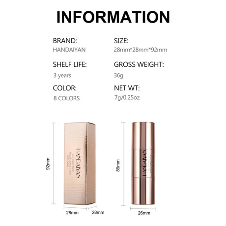 Double Head Highlighter Stick Contour Stick Waterproof Natural Silky Smooth Face Contouring for Nose Shadow With Makeup Brushes