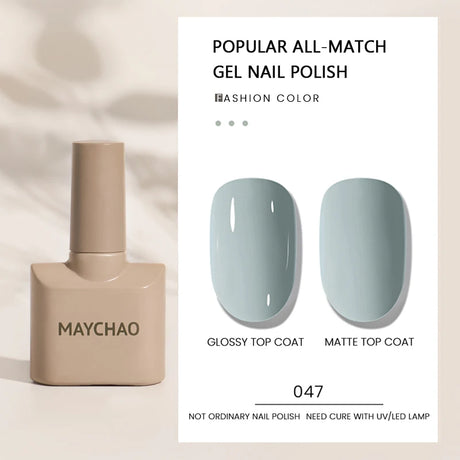 MAYCHAO Gel Nail Polish 12ML Full Coverage Base Top Coat Soak Off Gel Polish UV LED Gel Semi Permanent Varnishes Design Nail Art