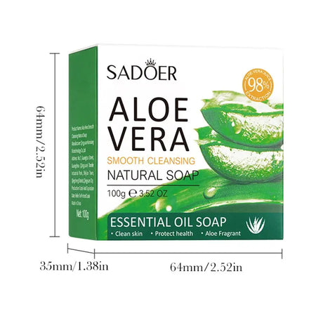 1/2PCS SADOER Aloe Facial Soap Face Wash Foam Facial Cleanser Moisturizing Hydrating Oil Control Body Bathing Handmade