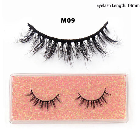 LEHUAMAO 12mm-15mm Short Natural 3D Mink Lashes Fluffy Wispy False Eyelashes 100% Cruelty Free Eyelash Extensio Face Makeup
