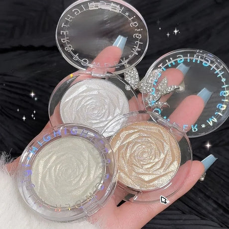 3D Rose Highlighter Makeup Palette Face Contour Bronzer Shimmer Luxury High Gloss Crystal Brighting Korean Illuminator Makeup