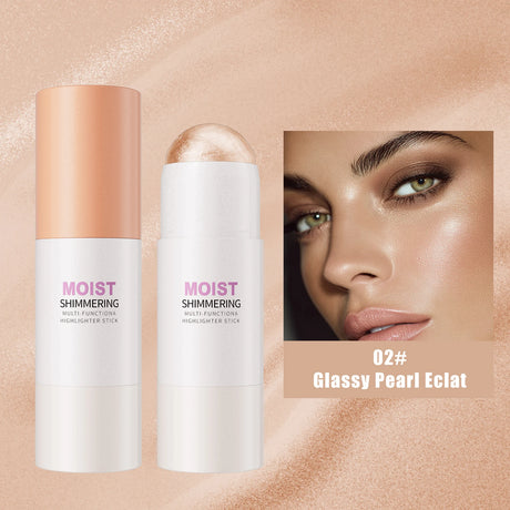 Natural Brightening 1pc Highlighter Stick Natural Brightening Face Contour & Highlight Makeup, Medium Coverage, Water-Resistant