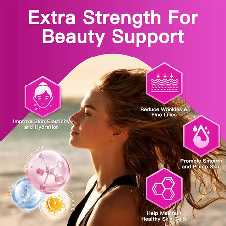 Multi Collagen Capsules, Type I/II/III/V/X Hydrolyzed Collagen Peptides, Support Skin Hair Nail, Joint & Gut Digestion Health