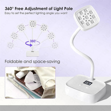 Rechargeable Sun UV Led Nail Lamp Professional UV Light for Gel Nails, Mini Nail Dryer LED UV Light Lamp for Nail Art Salon