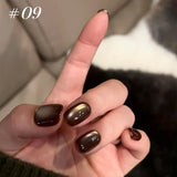 12ml 1-21pcs Brown Gold Cat Eye Gel Nail Polish Hot Selling Winter Whitening Magnet Gel Polish Gold Nails Nail Supplies Nail Art