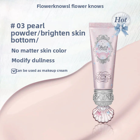 Flower Knows Shell Pearl Collection Primer Concealer BB Cream Moisturizing Color Correcting Dry Skin Base Face Brighten Makeup