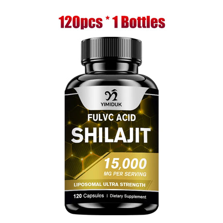 Shilajit Pure Himalayan 15000 Mg Pill, with Fulvic Acid, Support Immune System, Bone Health, Metabolism, Men & Women, Non-GMO