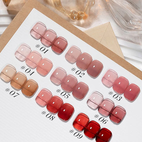 MIANEL 10ML Pure Desire Blush Jelly Gel Nail Polish 2026 New Ice Clear Nude Clear Nail Polish Pink Nails 1-9pcs