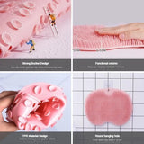 Multifunctional Bathroom Back Scrub Brush Silicone Reusable Non-Slip Shower Back Scraper Foot Massage Cleaner Bathroom Tool