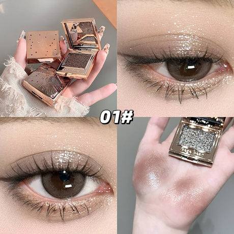 Gemstone Shining Single-color Eyeshadow Diamond Glitter Pearlescent Highlighter Powder Makeup Lasting Shiny Eye Shadow Palette