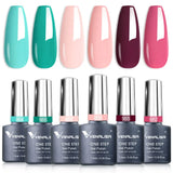 VIP5 Venalisa Nail Gel Polish Jelly Color HEMA/TPO FREE Nude Pink Semi Permanent Soak Off UVLED Gel Polish Sparkle Gel Varnish