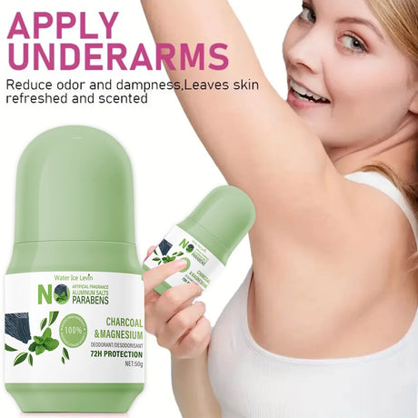 Water Ice Levin Natural Deodorant Stick - 72H Protection, Charcoal & Magnesium, Aluminum-Free.