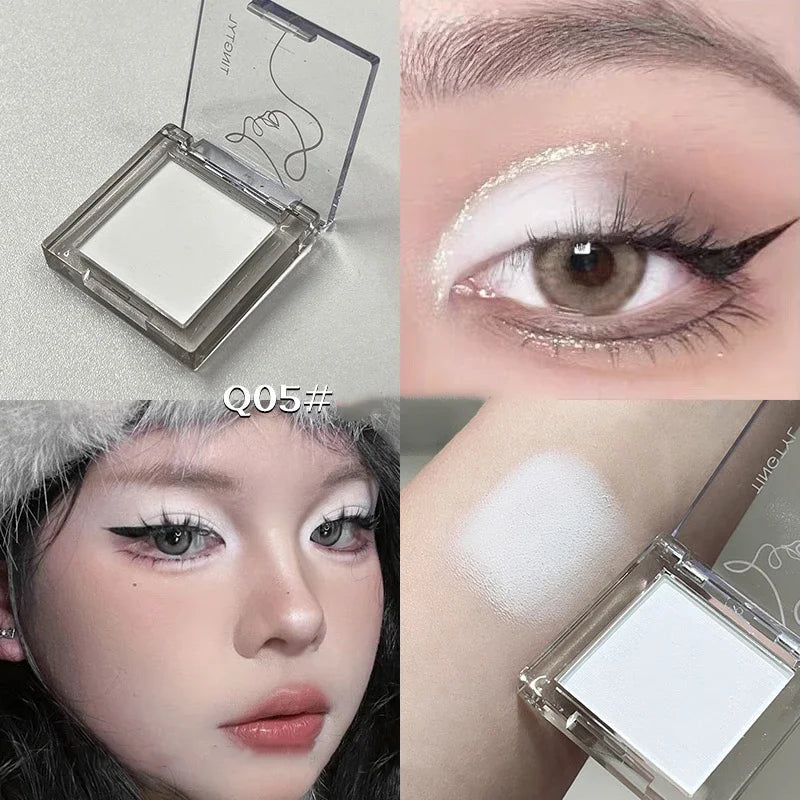 Dream Glittering Purple Eyeshadow Matte/Pearlescent Highlighter Makeup Monochrome Glossy Shiny Smoky Grey Eye Shadow Palette