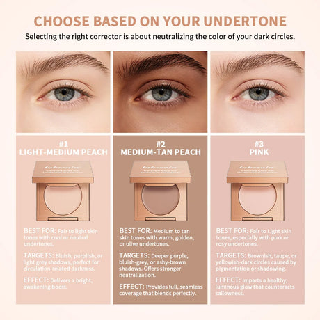 Eye Concealer Corrector Moisturizing Natural Foundation with Brush Cover Dark Circles Skin Neutralizing Under Eye Makeup