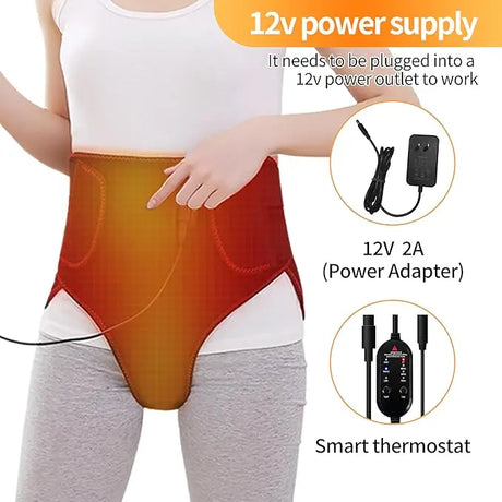 Upgrade Menstrual Period Heating Pad with Vibration Massager Electric Heated Abdomen Wrap for Abdomen Pain & Cramps Relief