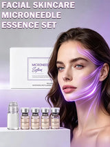 Korean Anti-Aging Microcrystalline Essence Kit with Facial Roller Tool 4*5ML Skin Renewal Facial Skincare