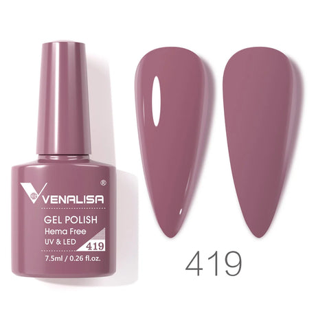 VIP5 Venalisa Nail Gel Polish Jelly Color HEMA/TPO FREE Nude Pink Semi Permanent Soak Off UVLED Gel Polish Sparkle Gel Varnish