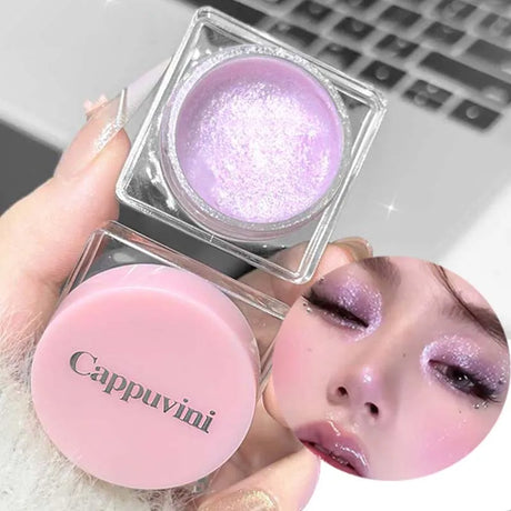 Pink Glitter Highlighter Gel Waterproof Pearlescent Purple Gray Diamond Brighten Lying Silkworm Eyeshadow Liquid Facial Makeup