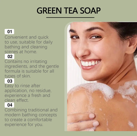 Eelhoe Green Tea Bath Soap Keep Moisturizing Dryness Removing Exfoliate Deeply Wash Reduce Dark Hand Made Body Nourishing Soaps