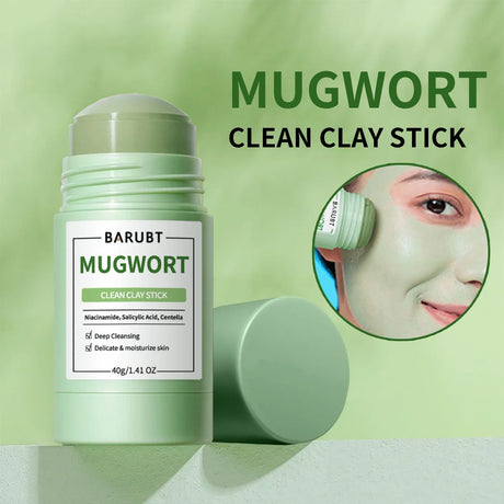 Clay Cleansing Stick - Solid Facial Mask for Blackhead Care, Pore Refining & Oil Control, Gentle Deep Cleaning Skincare Home Spa