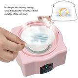 110V-220V Upgraded Steam Nail Polish Remover Machine Steamer with Color Cuticle Pusher Spoon Tools for Nail Gel Polish Removal