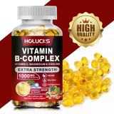 Vitamin B Complex Supplement, Rich in B1, B2, B3, B5, B6, Biotin, Strength Energy, Support Brain & Heart, Promote Metabolism