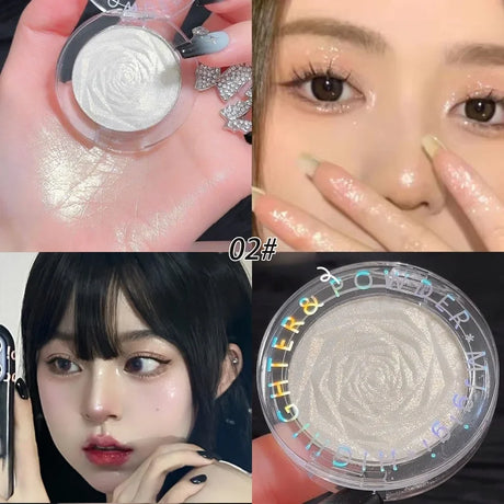 3D Rose Highlighter Makeup Palette Face Contour Bronzer Shimmer Luxury High Gloss Crystal Brighting Korean Illuminator Makeup