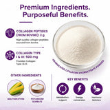 BushAid Collagen Peptide Powder, Bovine Type I & Type II Collagen, Granulated Hydrolysate, Easy To Mix, 200g 30 Servings