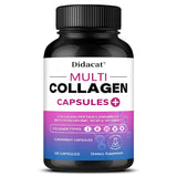 Multi Collagen Capsules with Hyaluronic Acid & Vitamin C, Support Cardiovascular, Skin Hair Nail Joint Bone & Digestive Wellness