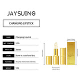 Color Changing Lip Balm Shimmer & Gold Foil Nourishing Lipstick Moisturizing pH Reactive Tinted Lip Gloss for Soft Pink Lips