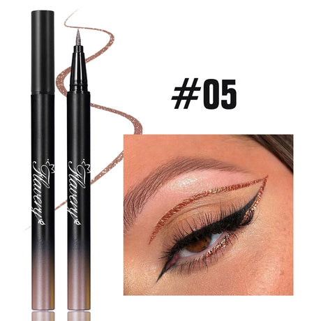 Pearlescent Smoked Black Purple Eyeliner Pen Glitter Metallic