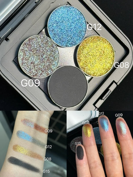 Single Chameleon Eyeshadow Matte Powder Metallic Highgloss Glitter Shimmer Longlasting Combined by Self Gift Disk