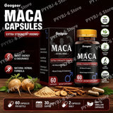 Googeer Maca Capsules with Maca Panax Ginseng and Ashwagandha Supports Energy and Endurance 60 Capsules