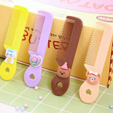 Cartoon Comb Portable Mini Cartoon Baby Rounded Comb Teeth Round Head Smooth Handle Color Toddler's Head Comb for Children