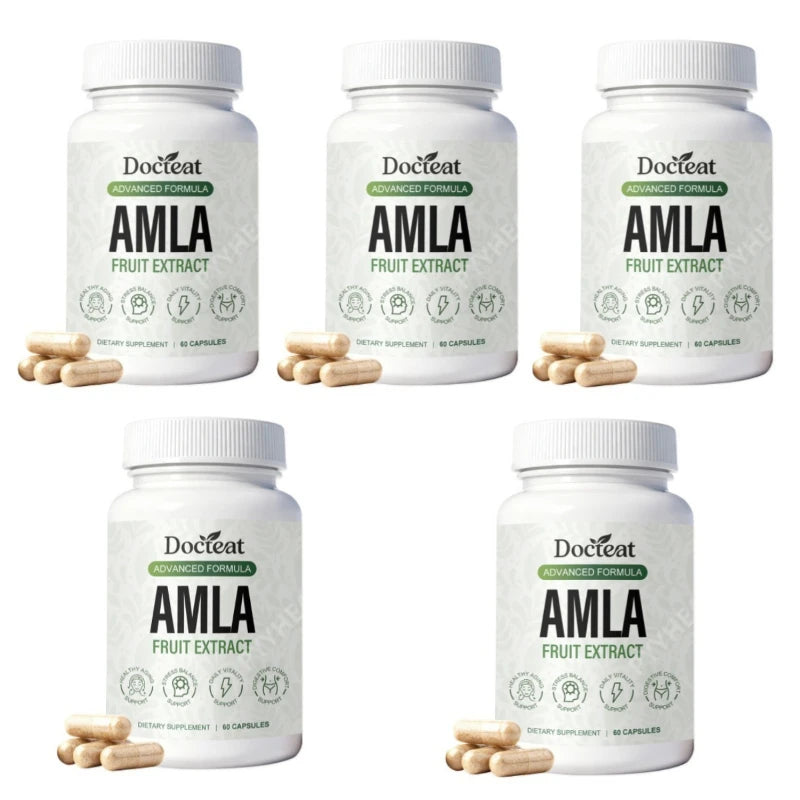 Docteat Amla Fruit Extract Capsules Daily Energy Stress Balance Skin Vitality Support for Men and Women 60 Capsules