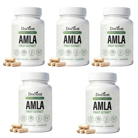 Docteat Amla Fruit Extract Capsules Daily Energy Stress Balance Skin Vitality Support for Men and Women 60 Capsules