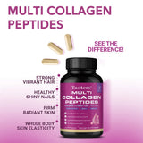 Multi Collagen Capsules, Type I/II/III/V/X Hydrolyzed Collagen Peptides, Support Skin Hair Nail, Joint & Gut Digestion Health
