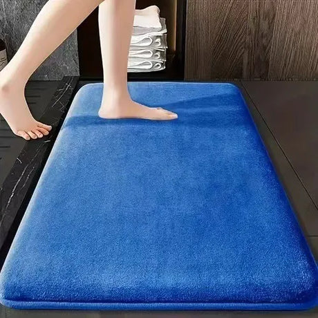 Solid Color Bathroom Mat Bathroom Floor Mat Door Mat Household Non Slip Foot Mat Coral Velvet Absorbent Quick Drying Door Mat