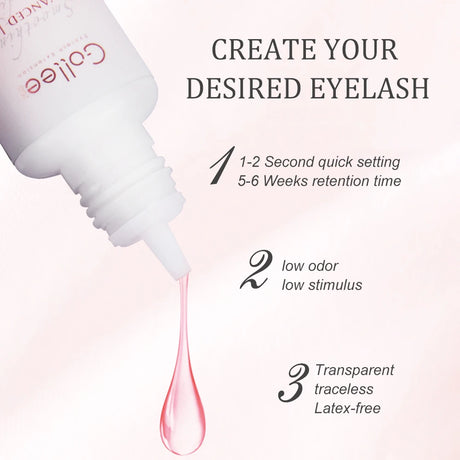 Gollee 0.5s Fast Dry Lash Adhesive Long Lasting 6-8 Weeks Eyelashes Glue for Eyelash Extensions No Irritation Glue Makeup Tools