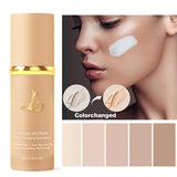 Four-in-one color-changing liquid foundation,with SPF50+ longwearing and no makeup removal, no powder sticking, moisturizing