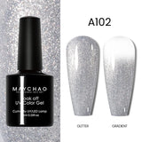 MAYCHAO Glitter Gel Nail Polish 7.3ml Semi-permanent Sequins Shiny Gel Base Top Coat Soak Off UV LED Varnish Nail Art Decoration